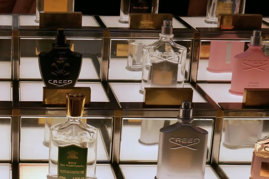 creed fragrances on display
